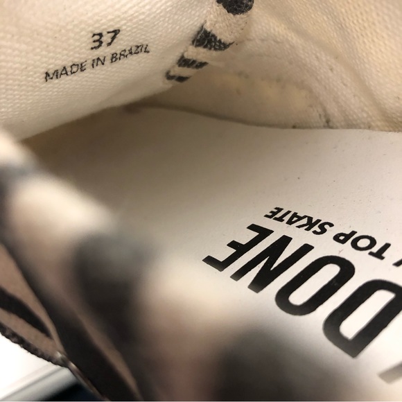 RE/DONE 70s Low Top Skate Canvas Zebra Print Sneakers Size EU 37 - Picture 8 of 9